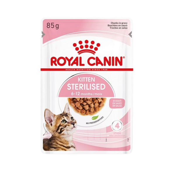 Royal Canin Kitten Sterilised Gravy Wet Food - Front Pouch 