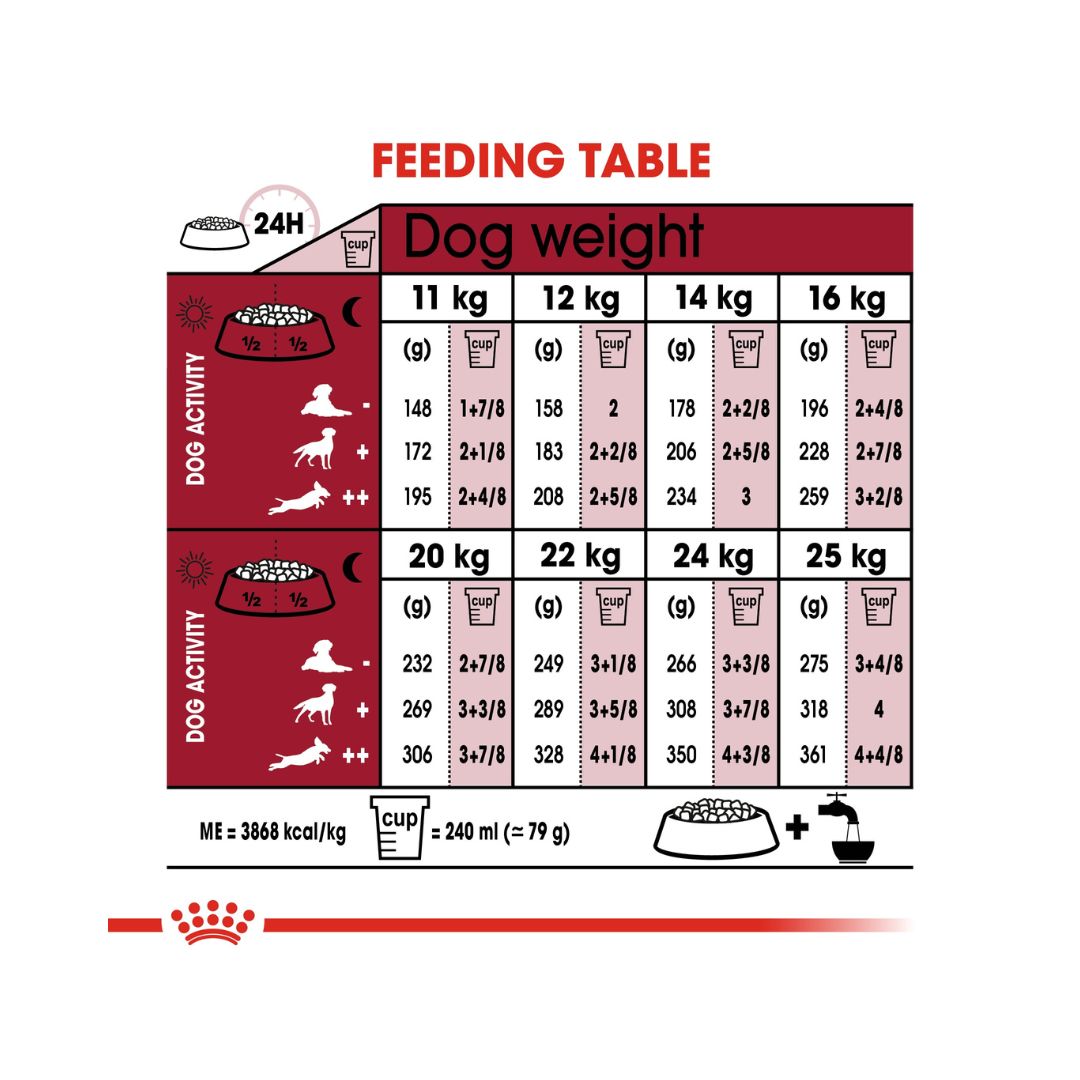 Royal Canin Medium Ageing 10+ Dog Dry Food - Feeding Guide