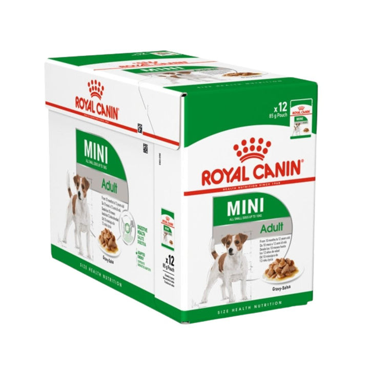 Royal Canin Mini Adult Gravy Wet Dog Food - Wet food for small adult dogs. full box