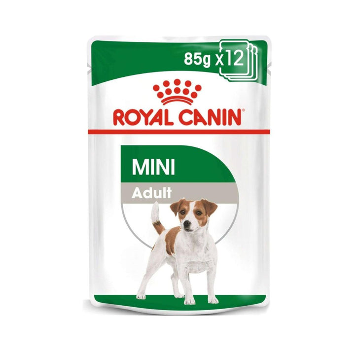 Royal Canin Mini Adult Gravy Wet Dog Food - Wet food for small adult dogs. front Pouch 