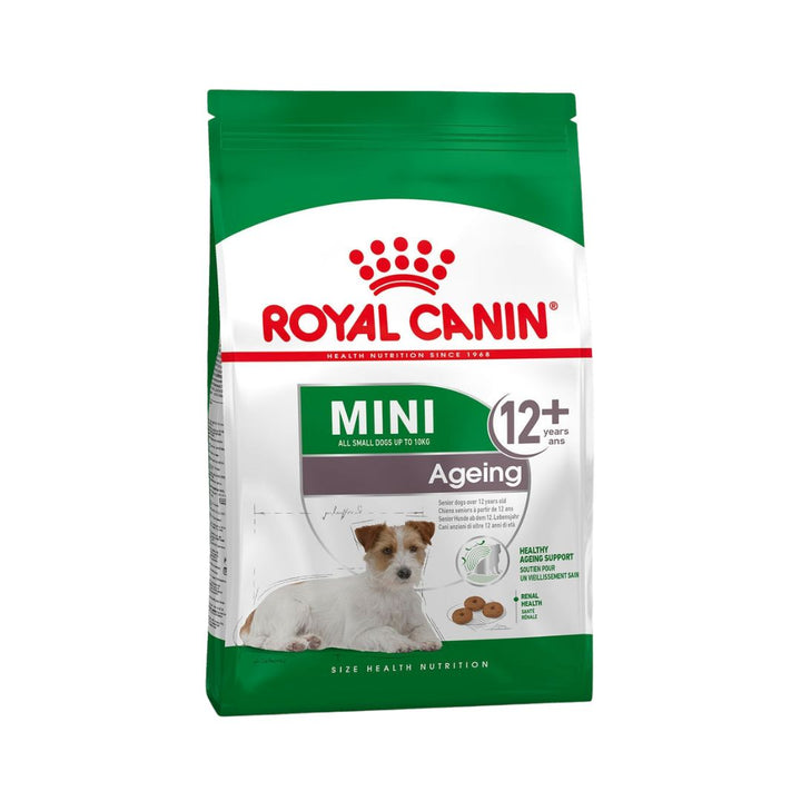Choose ROYAL CANIN® Mini Ageing 12+ Dry Dog Food to provide your senior small-breed dog with a nutritionally balanced and delicious option that addresses its needs. This food will support its healthy aging journey, maintain vitality, and ensure a happy and active life in its golden years.