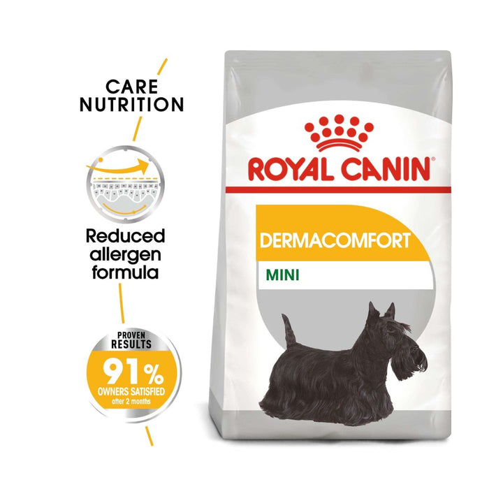 Royal Canin Mini Dermacomfort Dog Dry Food for adults and mature small breed dogs from 1 to 10 kg. Over 10 months old - Dogs prone to skin irritation and itching 2.