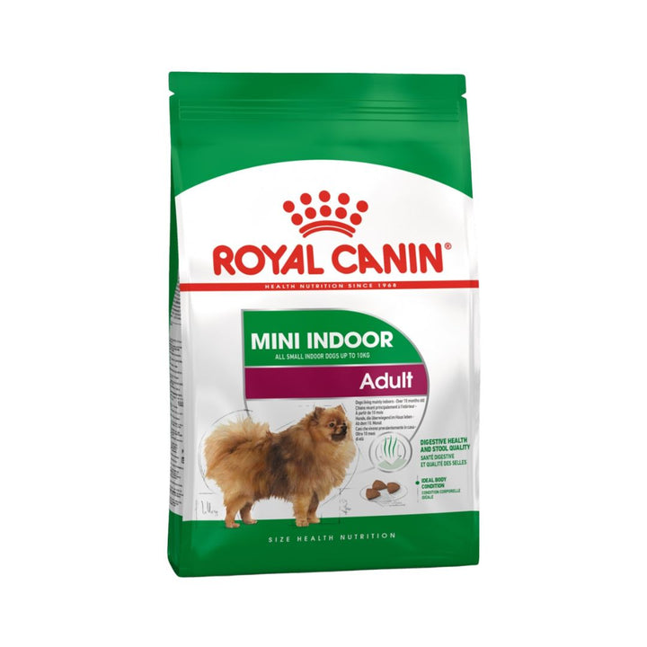 Ensure your small indoor dog enjoys a healthy and happy life with the tailored nutrition of ROYAL CANIN® Mini Indoor Adult Dog Dry Food, addressing the specific needs associated with indoor living.