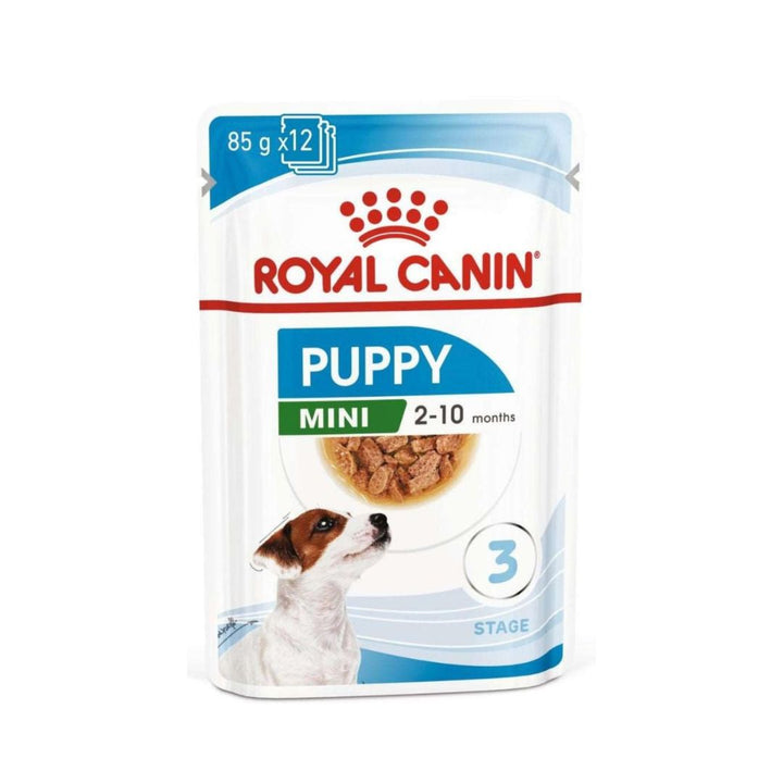 Royal Canin Mini Puppy Gravy Wet Food for small breed puppies weighing from 1 to 10 kg up to 10 months old.
