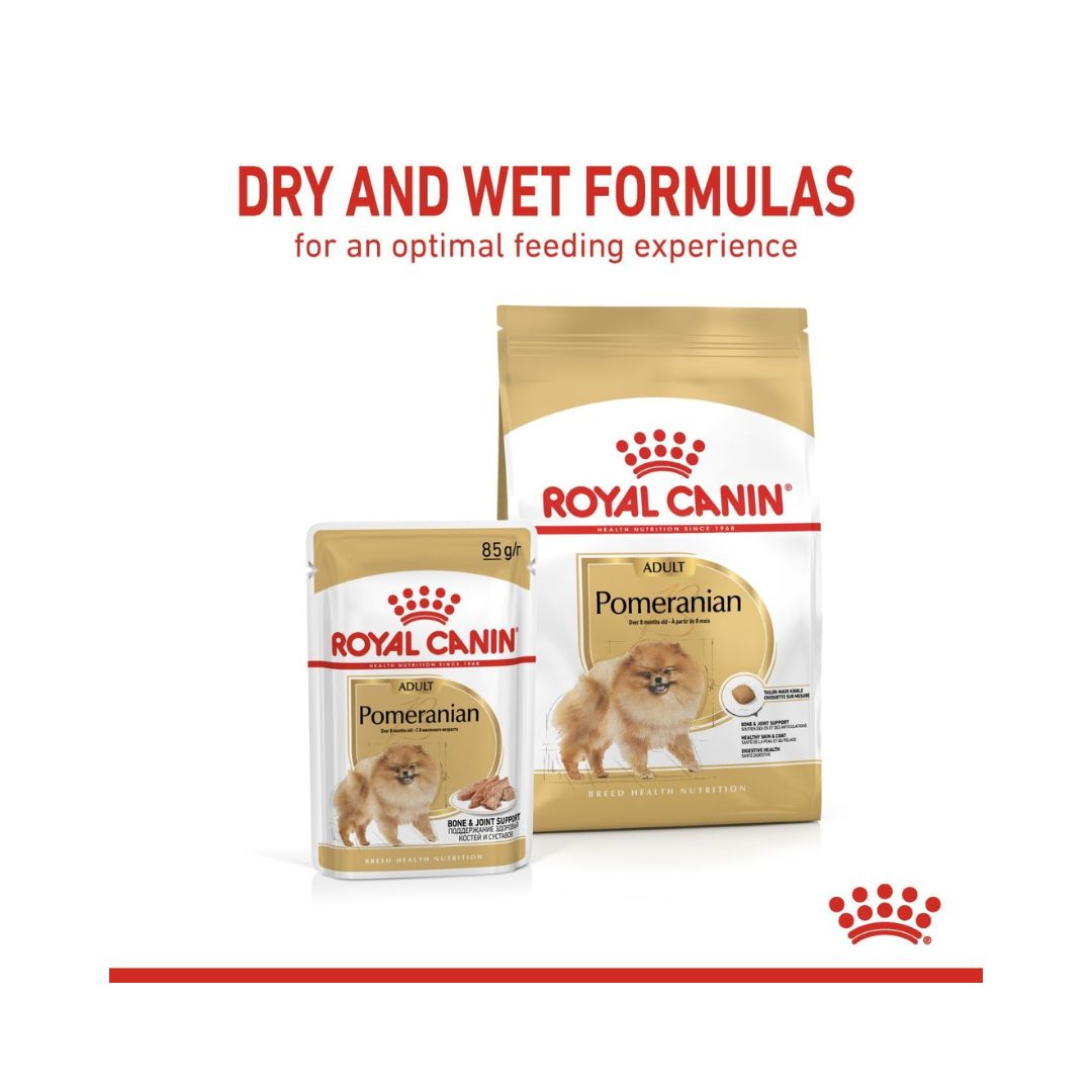 Royal Canin Pomeranian Adult Dog Dry Food Complete feed is especially for adult and mature Pomeranians over eight months old 5.