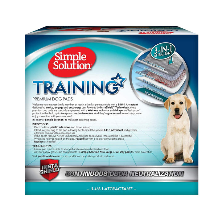 Simple Solution Premium Dog and Puppy Training Pads, Pack of 100 - 23 x 24 Petz.ae