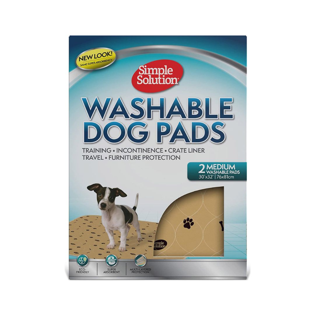 Perfect for puppies or dog households, Simple Solution Washable Dog Pads protect your floors, making accidents easy to clean up. 