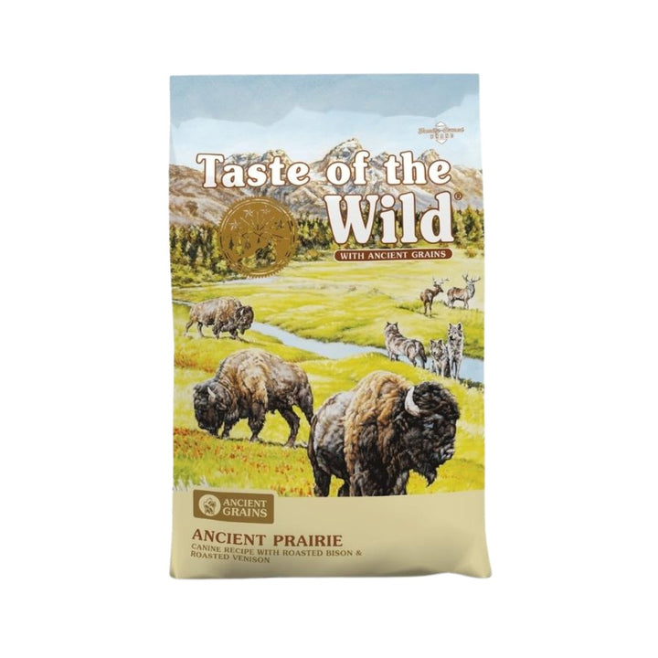 Choose Taste Of The Wild Ancient Prairie Bison Venison Dog Dry Food for a premium dining experience that nurtures your dog's health and happiness.