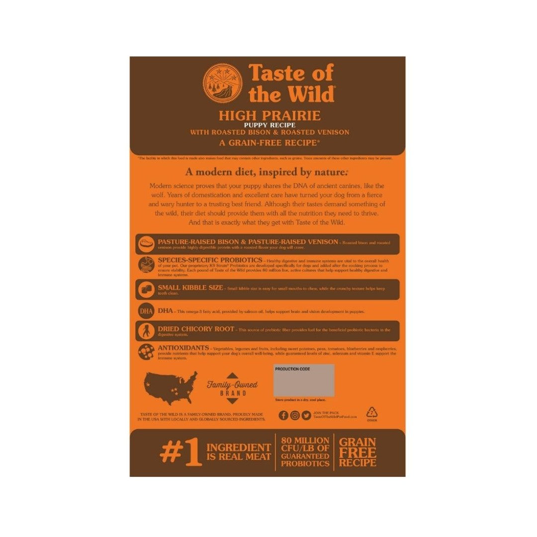 Taste of the wild hot sale puppy food nutrition facts