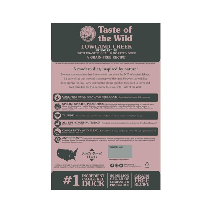 Taste Of The Wild LowLand Creek Feline Recipe Cat Food, for a healthy heart and eyes; and antioxidants from vegetables, legumes, and fruits 2.