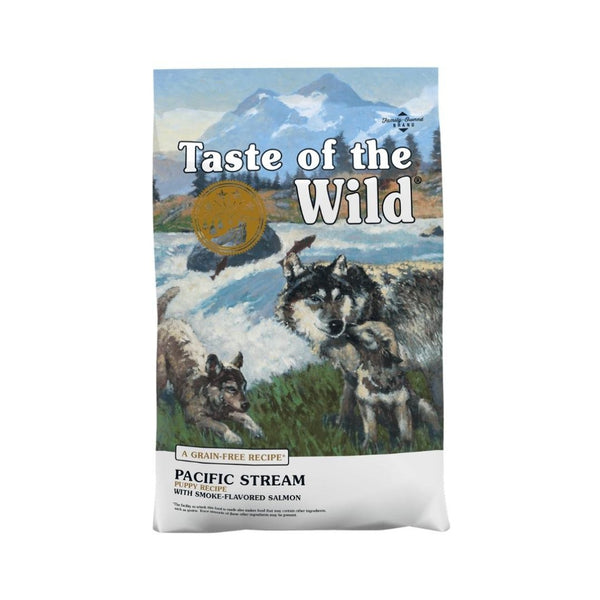 Taste Of The Wild Pacific Stream Smoke Salmon Puppy Dry Food provides high-quality protein and omega fatty acids to support your dog's healthy skin.
