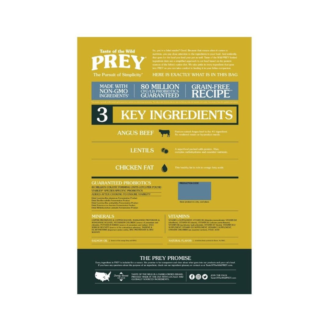 Taste of the Wild PREY Angus Beef Limited Ingredient Recipe Cat Dry Food - product image 2