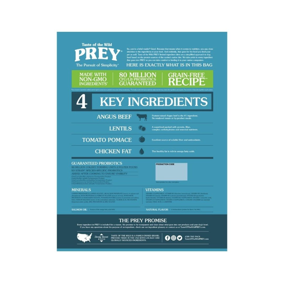 Taste of the Wild PREY Angus Beef Limited Ingredient Recipe Dog Dry Food - product image 3