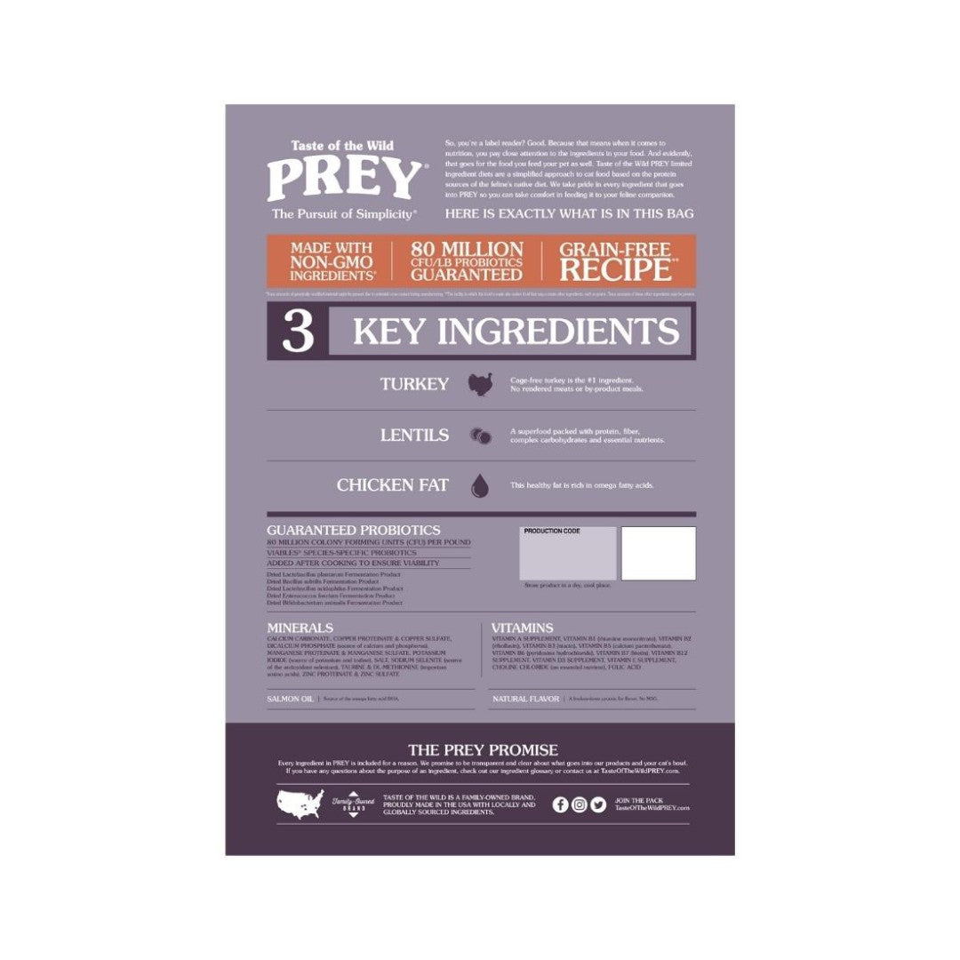 Taste of the Wild PREY Turkey Limited Ingredient Recipe Cat Dry Food - product image 3