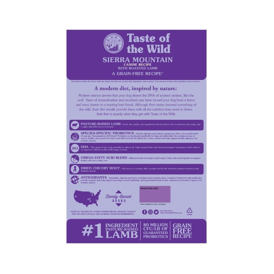 Taste of the Wild Sierra Mountain with Roasted Lamb Dog Dry Food - product image 3