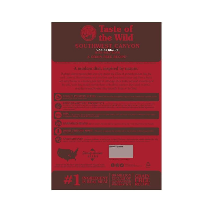 Taste Of The Wild Southwest Canyon Wild Boar Dog Dry Food A genuinely unique protein with a unique flavor, wild boar makes this recipe perfect for a dog's diet 3.