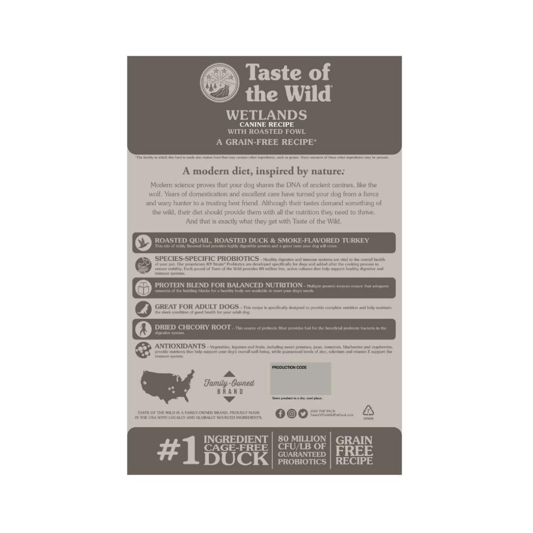 Taste of the Wild Wetlands with Roasted Fowl Dog Dry Food - product image 3