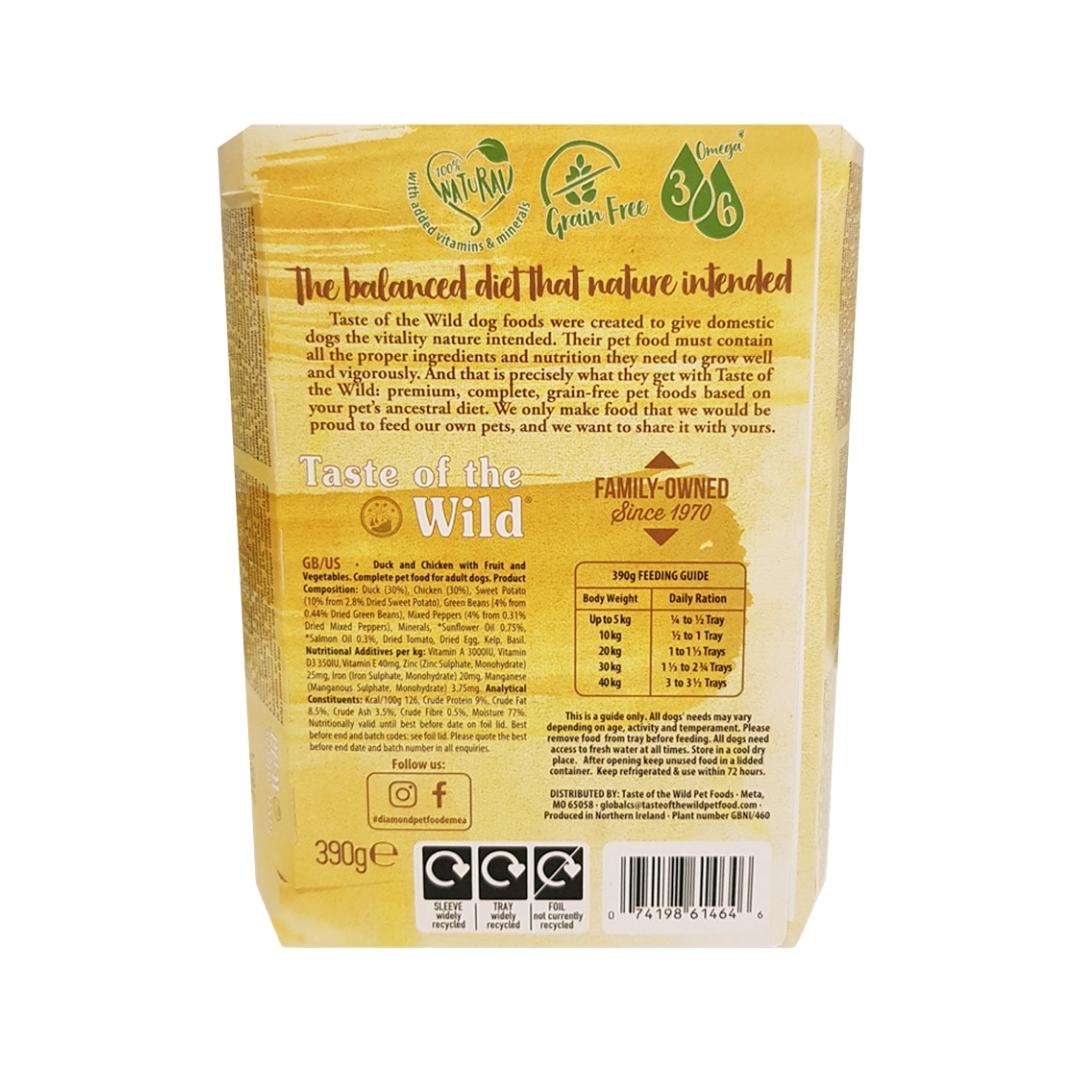 Taste of the Wild Duck & Chicken with Fruit and Vegetables Dog Wet Food – 390g - product image 3