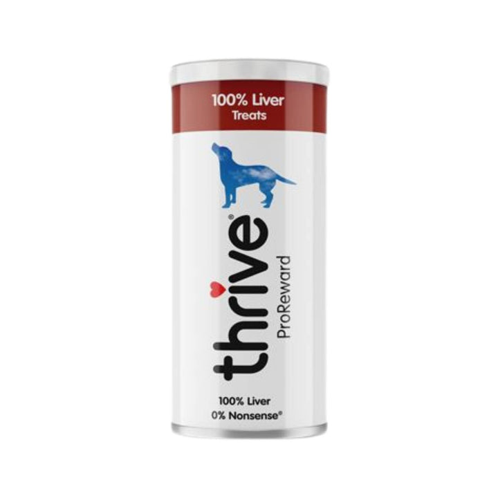 Thrive Proreward 100% Liver Dog Treats The original and best training treat available. The finest beef liver to make this freeze-dried treat, which is one of our best sellers.