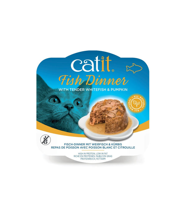 Catit Fish Dinner, Whitefish & Pumpkin 80 g, 6pcs/box Cat Wet Food