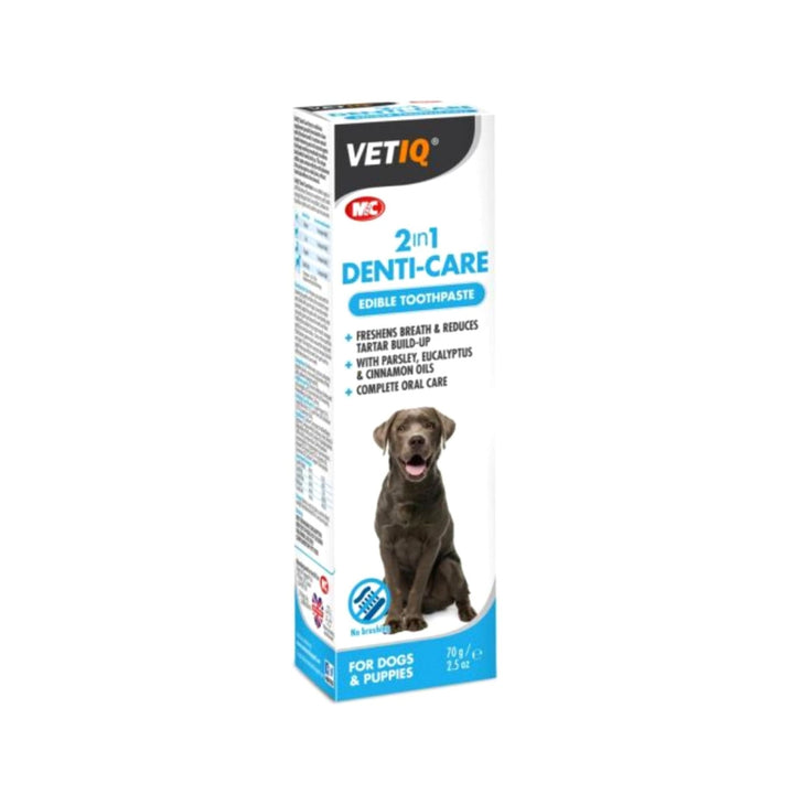 Discover the revolutionary way to care for your pet's dental health with VetIQ 2in1 Denti-Care Edible Toothpaste. Unlike traditional dental pastes that require brushing!