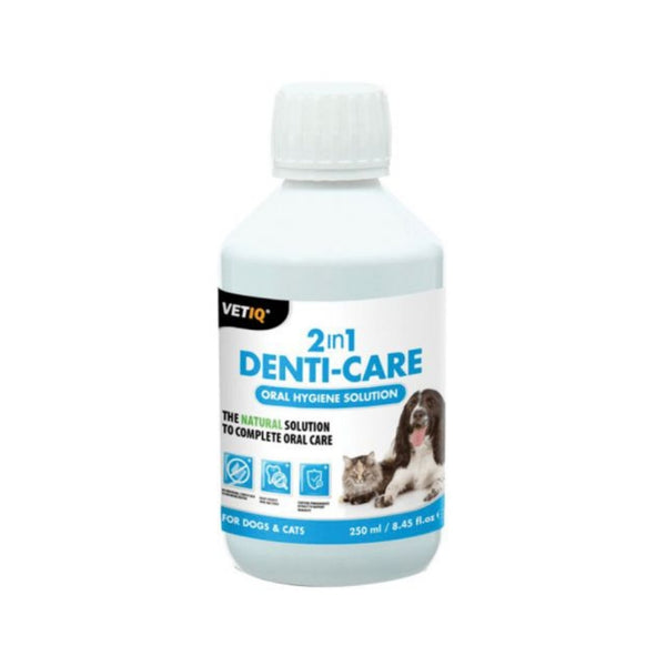 VetIQ 2in1 Denti-Care Oral Hygiene is a groundbreaking liquid formulated to provide your beloved pets with exceptional oral care and maintain optimal dental health. 
