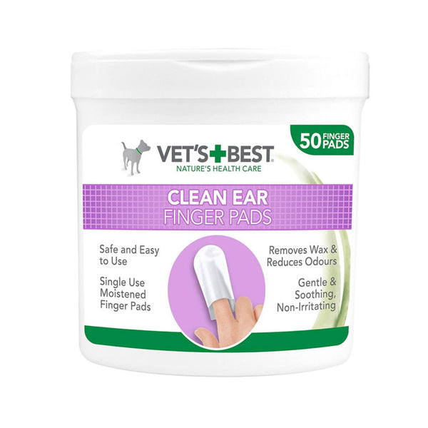 Vet's Best Clean Ear Finger Pads For Dogs 50Pads Petz.ae
