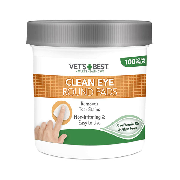 Trust Vet's Best Clean Eye Round Pads to free your pet's eyes from tear stains and discomfort. This product, committed to safety, convenience, and natural ingredients, is reliable for maintaining your dog's eye health.