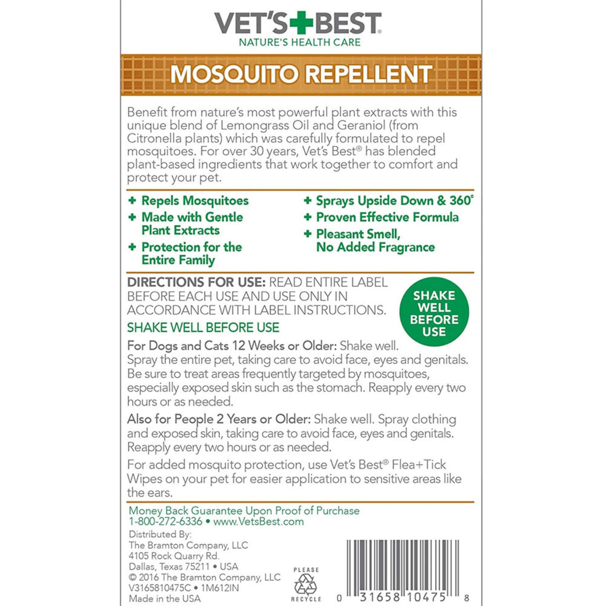 Vet's Best Mosquito Repellent Spray for Dogs and Cats 8oz - product image 2