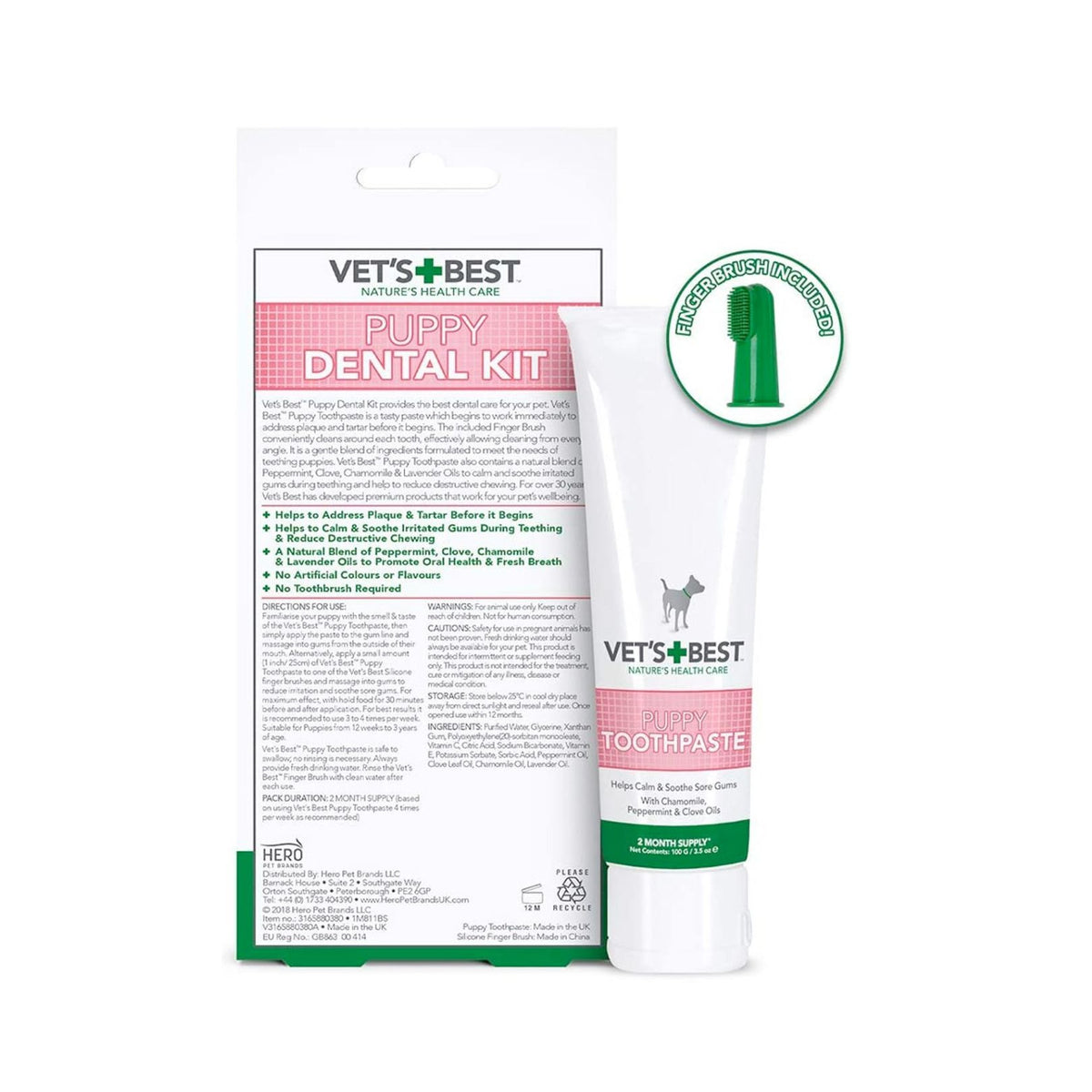Vet's Best Puppy Toothpaste With Silicone Finger Brush - product image 2