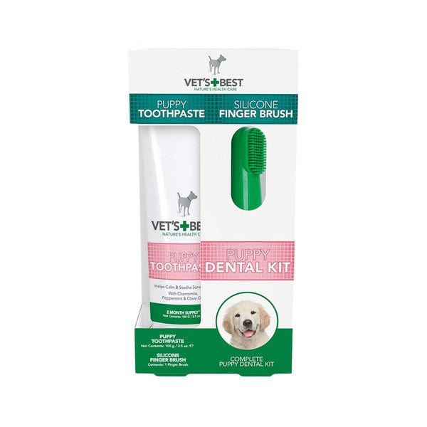 Vet’s Best Puppy Toothpaste With Silicon Finger Brush Petz.ae Front