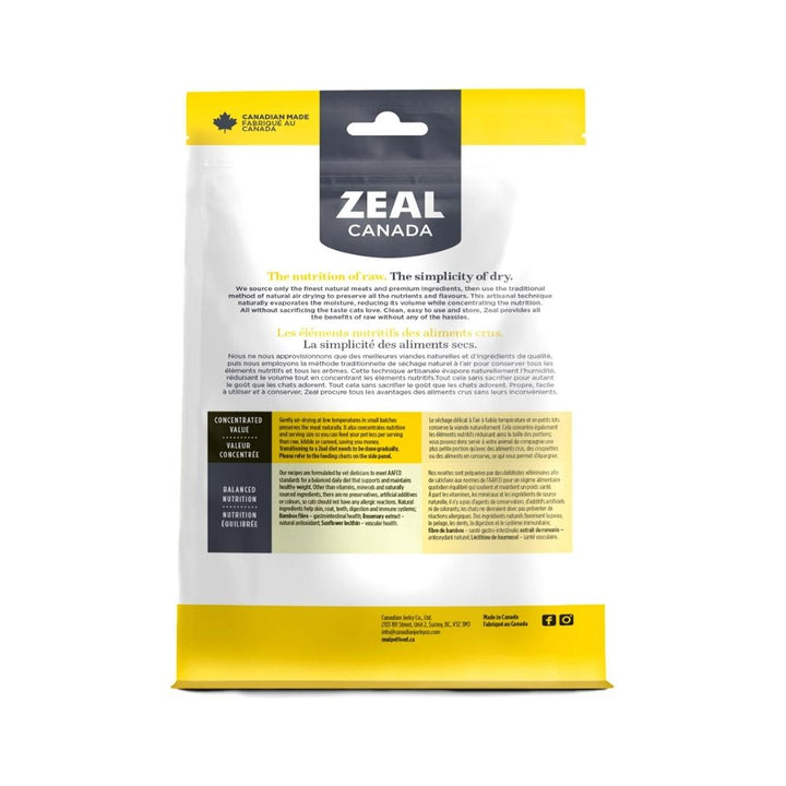 Zeal Gently Air-Dried Chicken Cat Dry Food 400g Back Petz.ae