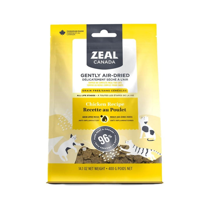 Zeal Gently Air-Dried Chicken Cat Dry Food 400g Front Petz.ae