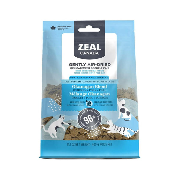 Zeal Gently Air-Dried Okanagan blend Cat Dry Food 400g Front Petz.ae