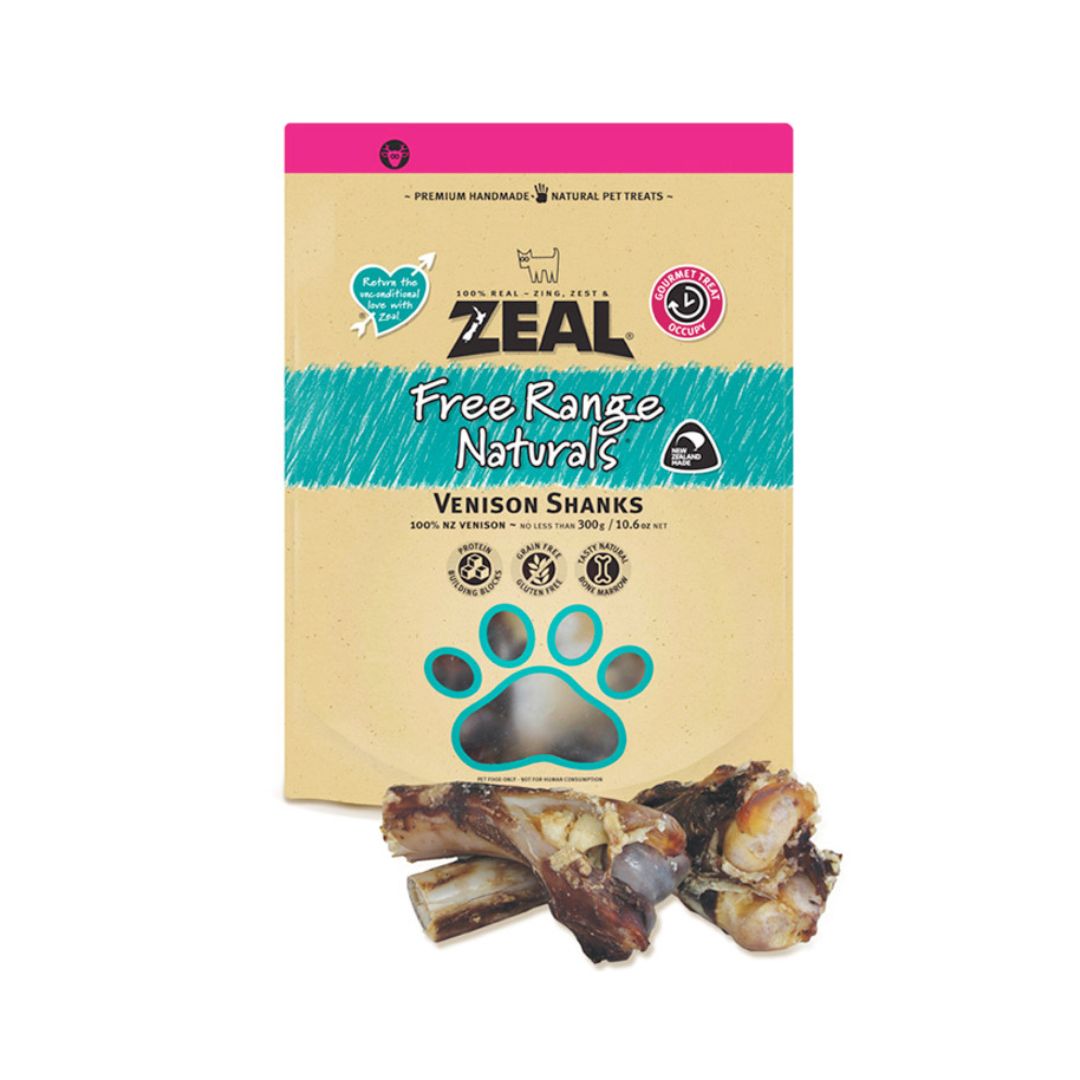 Zeal Venison Shanks Dogs Treats 2pcs - front packaging