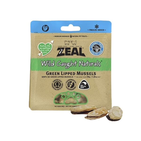 Zeal Wild Caught Green Lipped Mussels Dogs and Cats Treats Pure Natural pet treats are wholesome, trustworthy, and traceable to source.