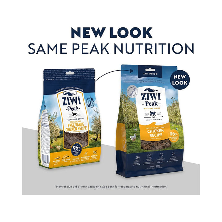 ZIWI® Peak free-range chickens Cat Dry Food are ethically raised with room to explore and access to forage New Zealand’s lush pastures New Look.