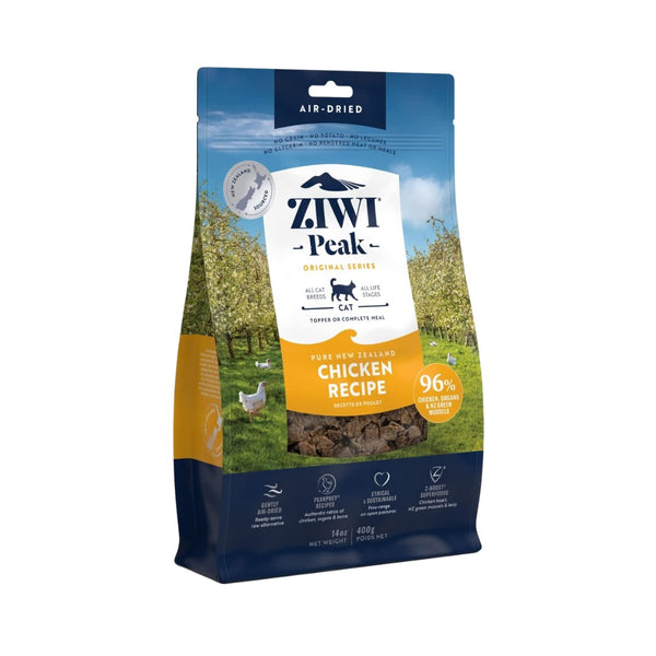 ZIWI® Peak free-range chickens Cat Dry Food are ethically raised with room to explore and access to forage New Zealand’s lush pastures.