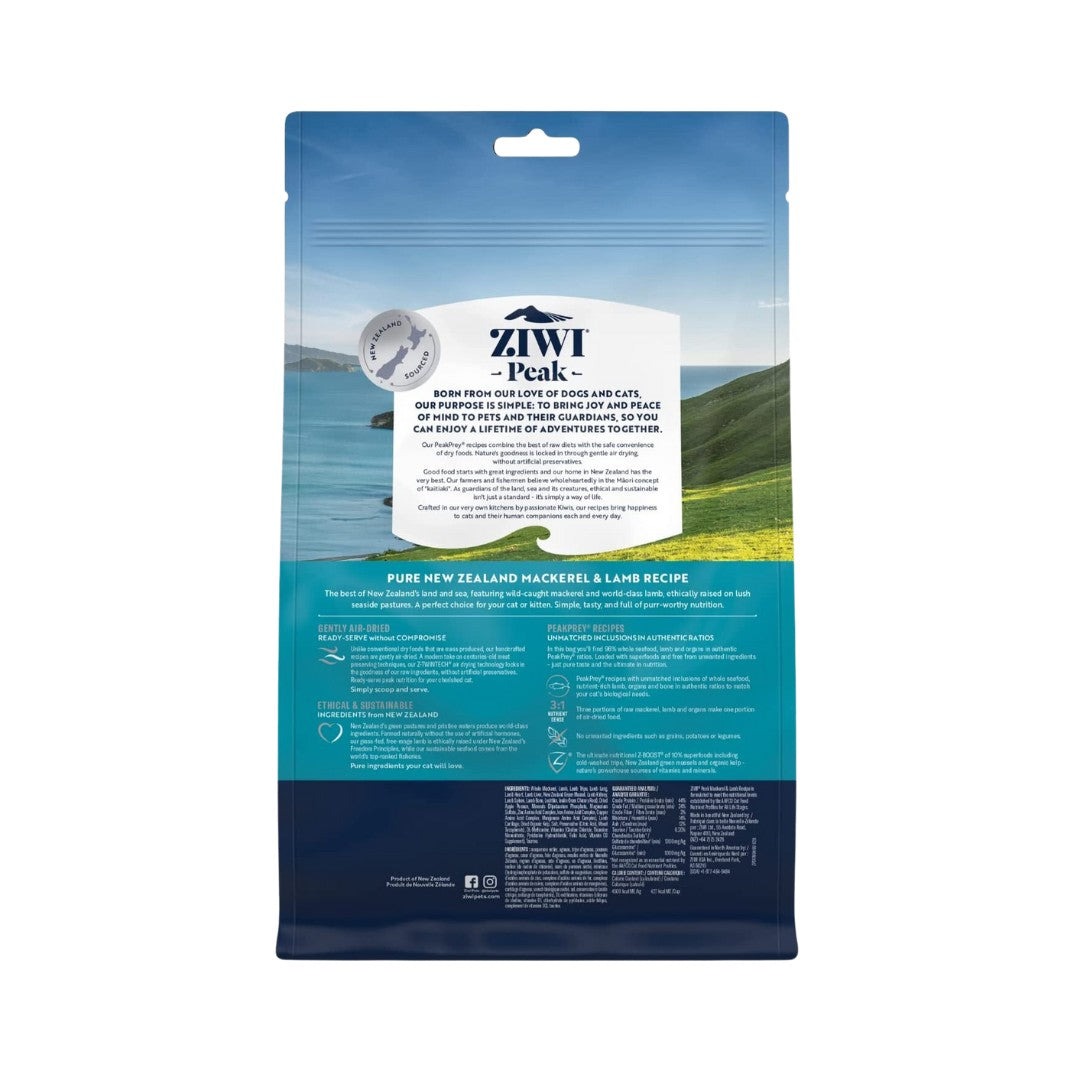 Ziwi Peak Air-Dried Mackerel & Lamb Cat Dry Food A complete and balanced PeakPrey® recipe for any life stage, from kittens to seniors Back.