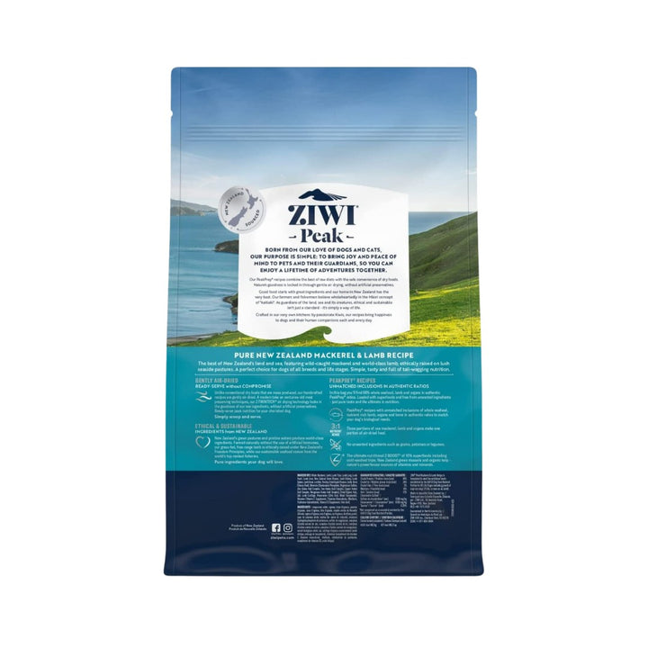 Ziwi Peak Air-Dried Mackerel and Lamb Dry Dog Food A complete and balanced PeakPrey® recipe for any life stage, from puppies to seniors Back.