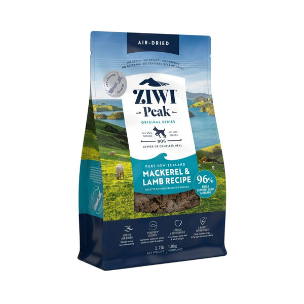 Ziwi Peak Air-Dried Mackerel and Lamb Dry Dog Food A complete and balanced PeakPrey® recipe for any life stage, from puppies to seniors.