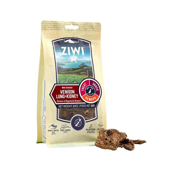 Elevate your dog's treat experience with Ziwi Peak Venison Lung & Kidney Dog Treats, crafted to align with the natural canine diet.