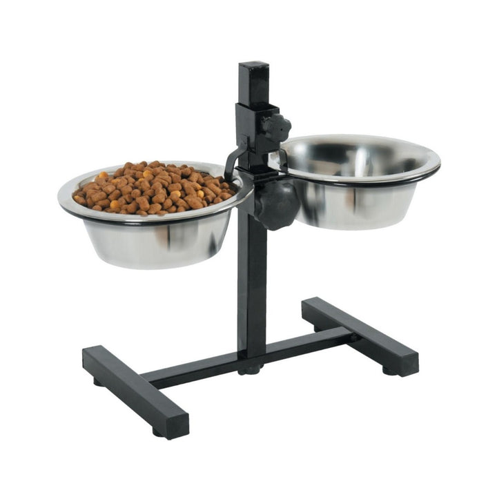 Zolux Adjustable Stand with Stainless Steel Dog Bowls 0.7