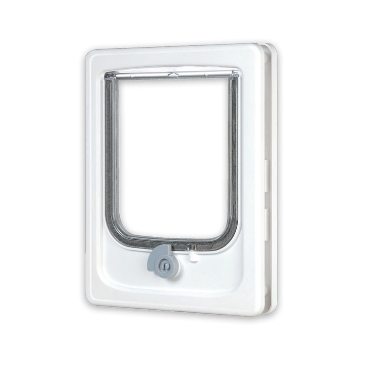 Zolux Cat-flap for Wooden Door 2 Position cat flap to enable your cat to go in and out of the house when wished White.