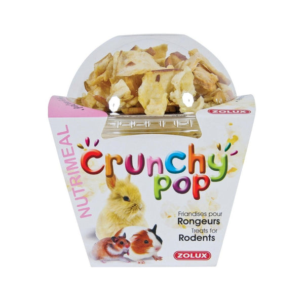 Zolux Crunchy Pop Rodent, Treats for small pets. Natural ingredients are selected for their palatability. Unique, attractive packaging blending transparency and vibrant colors, reclosable Apple.. 