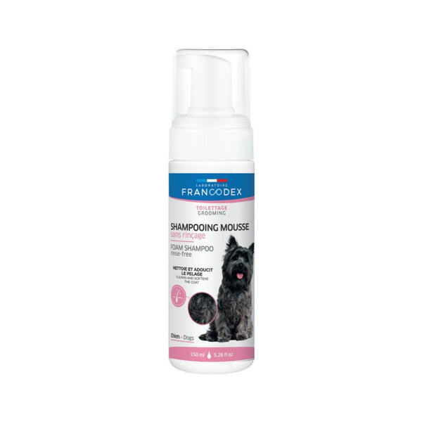 Zolux Francodex Rinse-Free Foam Shampoo For Dogs, Formulated with chamomile extract with softening properties and glycerine with moisturizing properties,