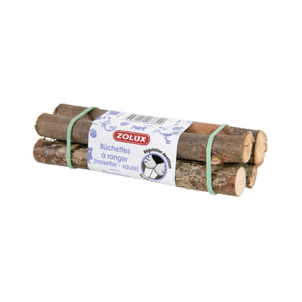 Zolux Mini-logs for Rodents 4Pcs These sticks are a 100% natural way to control the growth of small animals' teeth.