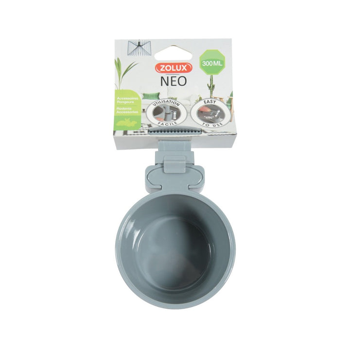 Zolux NEO Rodent Cage Plastic Feeder Grey.