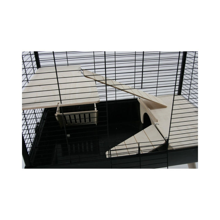 Zolux Neo Nigha Small Rodent Cage is a trendy cage for large small animals designed on wooden feet. Adapted to each breed: bars are spaced according to the animal inside.