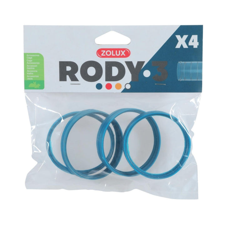 Zolux Rody 3 Connector Ring X4, Accessories allow connecting the Rody 3 cages between them Blue.